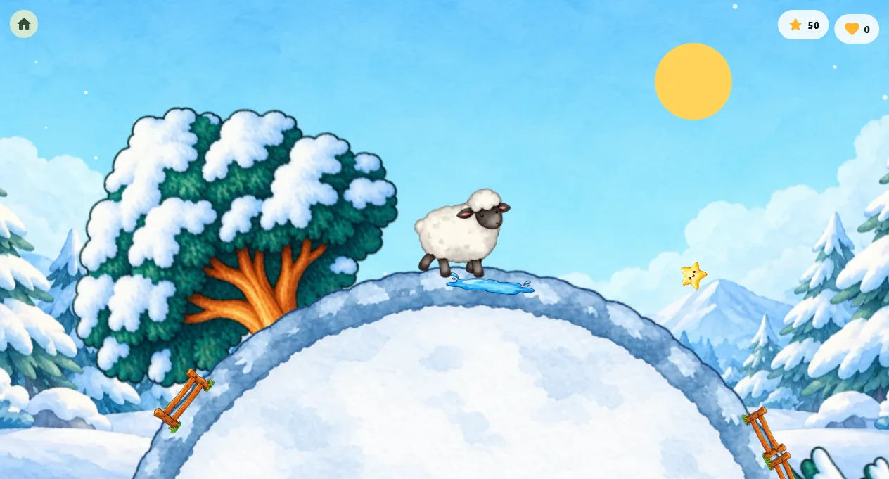 A sheep running through Free Sheepping's painted world